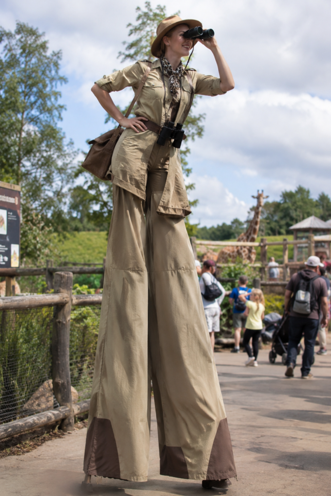 safari guide stilt walker hire UK