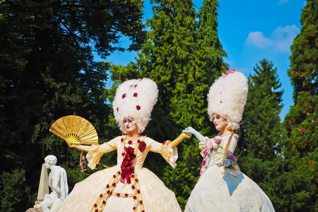 costume, baroque, clothing, lady, disguise, noble, historical, female, pretty, beautiful, model, smile, wig, woman, clothes, rococo, sensual, dress, dressed up, ball gowns, hairstyle, masquerade, subjects, multicoloured, colorful, costuming, masks, mask festival, classic, baroque festival, closed benrath